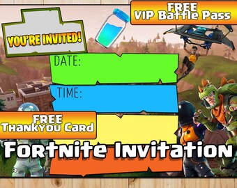 Fortnite birthday party invitations free