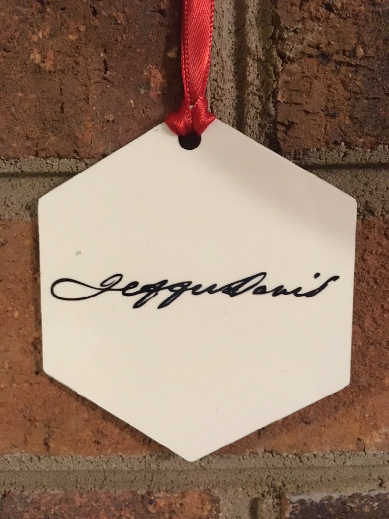 President Jefferson Davis Signature Series Christmas Ornament With Facsimile Signature On Back