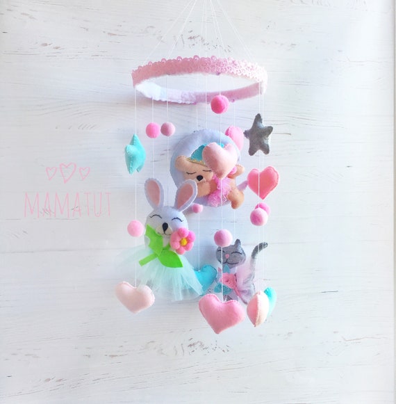 pink mobile for crib