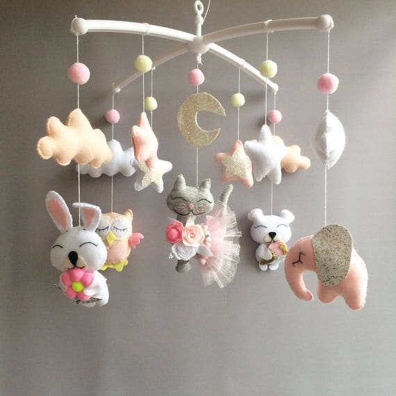 Baby Mobile Cat Mobile Crib Mobile Baby Owl Mobile Nursery Etsy