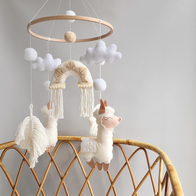 Baby mobile Llama Rainbow crib mobile Etsy