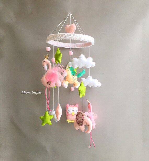 flamingo baby mobile
