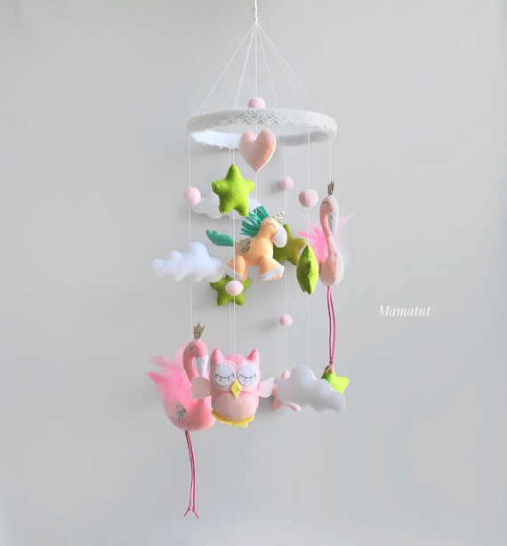 flamingo crib mobile