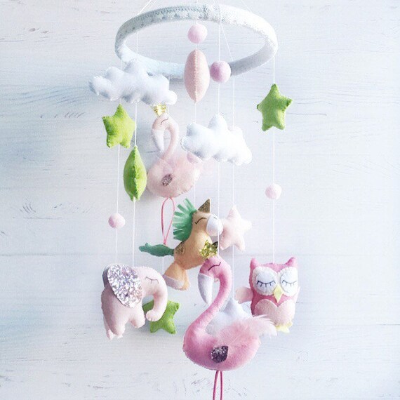 flamingo crib mobile