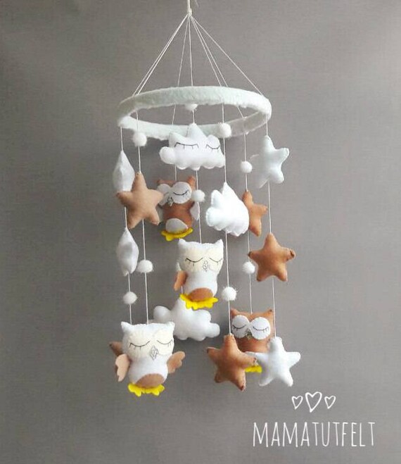 Owl Mobile Baby Mobile Nursery Mobile Owl Crib Mobile Owl Etsy