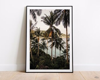 Stampa artistica da parete Thailandia / Foto di palma dell'isola / Poster del punto panoramico John-Suwan / Decorazione del sud-est asiatico / Regalo per i viaggiatori