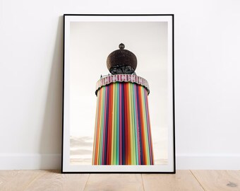 Stampa della torre del nastro di Glastonbury / Decorazione artistica da parete del festival / Idea regalo del festival / Stampa unica di Glastonbury / Decorazione festiva per la casa