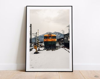 Stazione ferroviaria di Fujiyoshida (GIAPPONE) Wall Art Tokyo Travel Poster Regalo per il Monte Fuji Scenario Wall Art Tokyo Gift Wall Art Print Wall Décor Poster