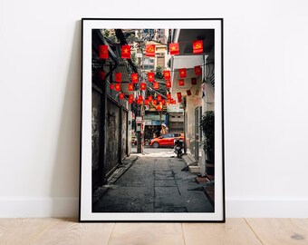 Backstreets of Hanoi (VIETNAM), stampa (Wall Art Asia Travel Poster regalo per paesaggi Wall Art Gift Wall Art Asia Print Wall Decor Poster)