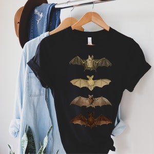 Dark Cottagecore Bats Shirt, Dark Academia Shirt, Botanical Shirt, Cottagecore gift for Women, Goblincore Clothing, Fairycore tee