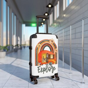 Adventure Travel Suitcase, Gift for Traveler, Airplane Luggage, Carry on Suitcase, Hard Shell Luggage for Tavel, Personalied Luggage