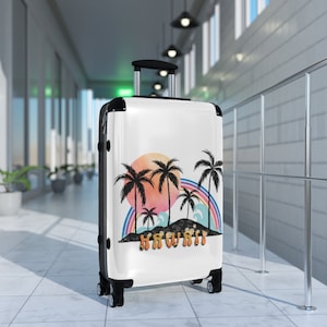 Adventure Hawaii Travel Suitcase, Gift for Traveler, Airplane Luggage, Carry on Suitcase, Hard Shell Luggage for Tavel, Personalied Luggage