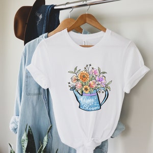 Make It Bloom Motivational Shirt, Inspirational Woman Clothing, Positive Vibes Shirt, Be Kind Hearted Shirt, Positive Message Shirt