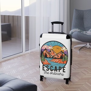 Adventure Travel Suitcase, Gift for Traveler, Airplane Luggage, Carry on Suitcase, Hard Shell Luggage for Tavel, Personalied Luggage