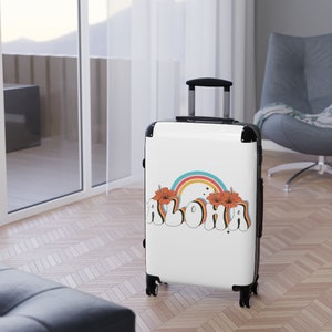 Adventure Aloha Travel Suitcase, Gift for Traveler, Airplane Luggage, Carry on Suitcase, Hard Shell Luggage for Tavel, Personalied Luggage