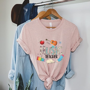 Music Teacher Shirt, Back to School Teacher Gift, Retro Teacher Shirt, Elementary School Teacher Gift, Cute Shirt for Teachers