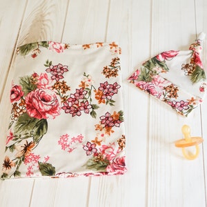 Pink Floral Swaddle Set