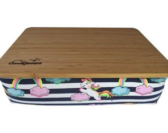 Turquoise Knee Tray With Pillow Laptop Pillow Bed Table Bed Etsy