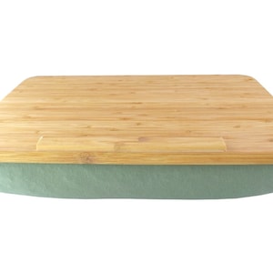 Olive laptop cushion knee tray with pillow lap tray cushion tray laptop up to 17 inch bed couch tray spelt husk gift for Christmas
