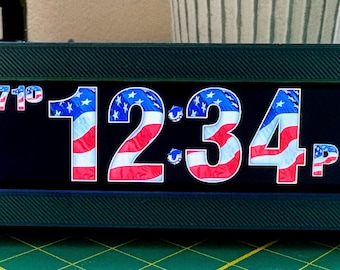 Horloge numérique drapeau américain - Affichage de la température, atténuation automatique, format 12/24 heures