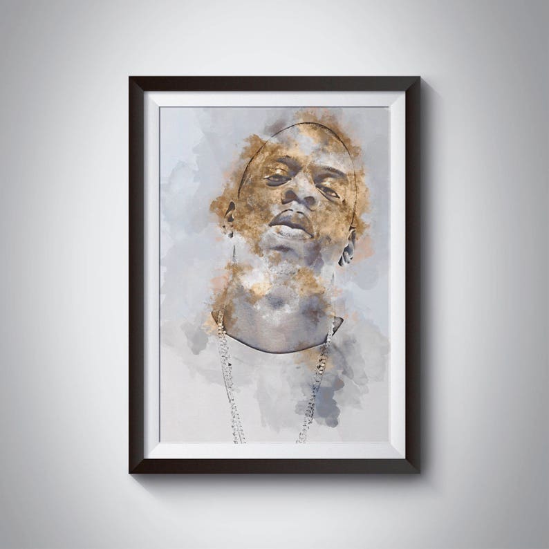 Jay Foreign Drawing Rapper Jay-z Jayz, Hip Hop Art Print, Rapper Poster, Hip Hop Fan Decor ...