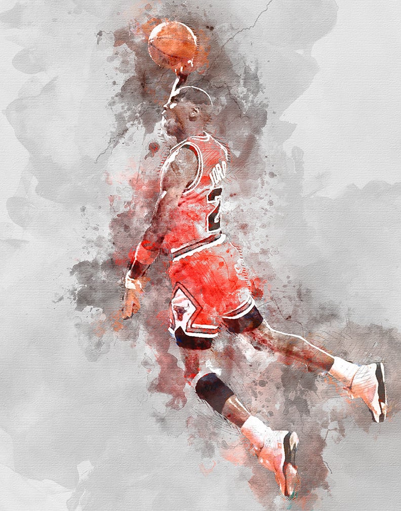 Michael Jordan Flying Dunk - Póster de baloncesto para decoración