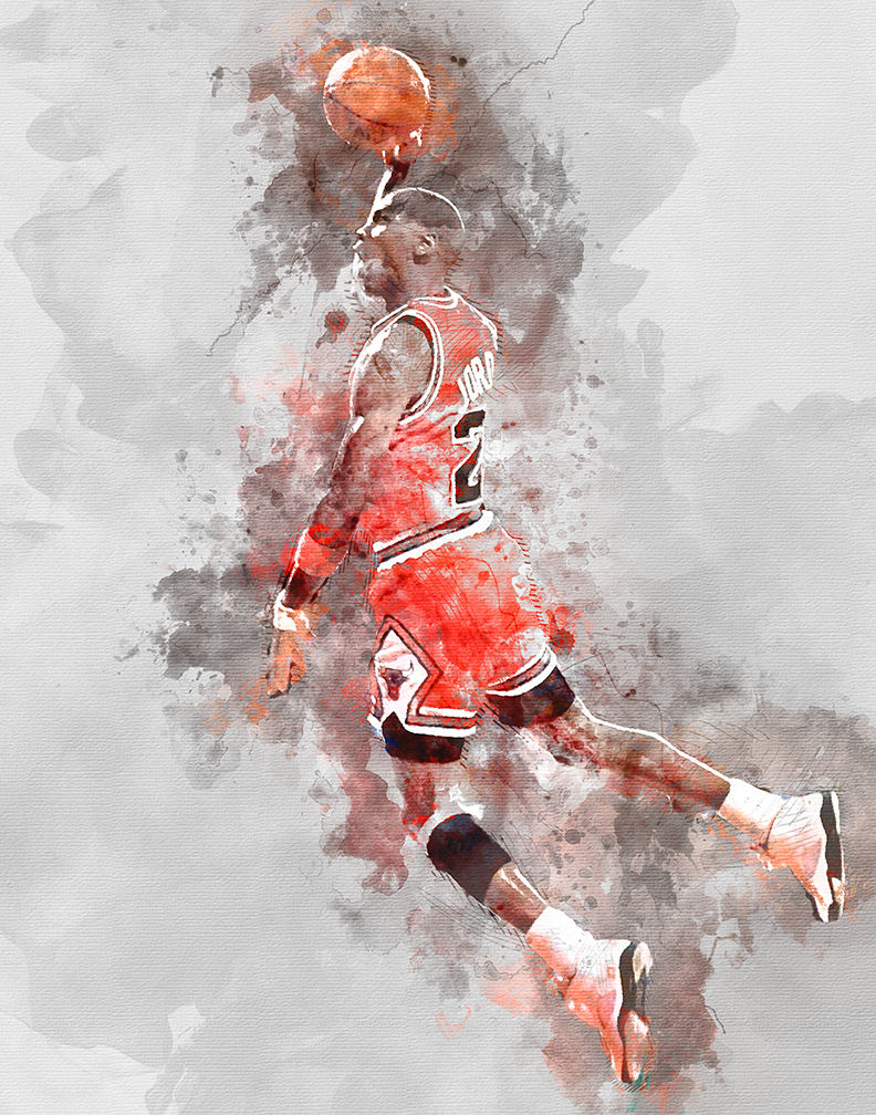 Michael Jordan Flying Dunk - Póster de baloncesto para decoración