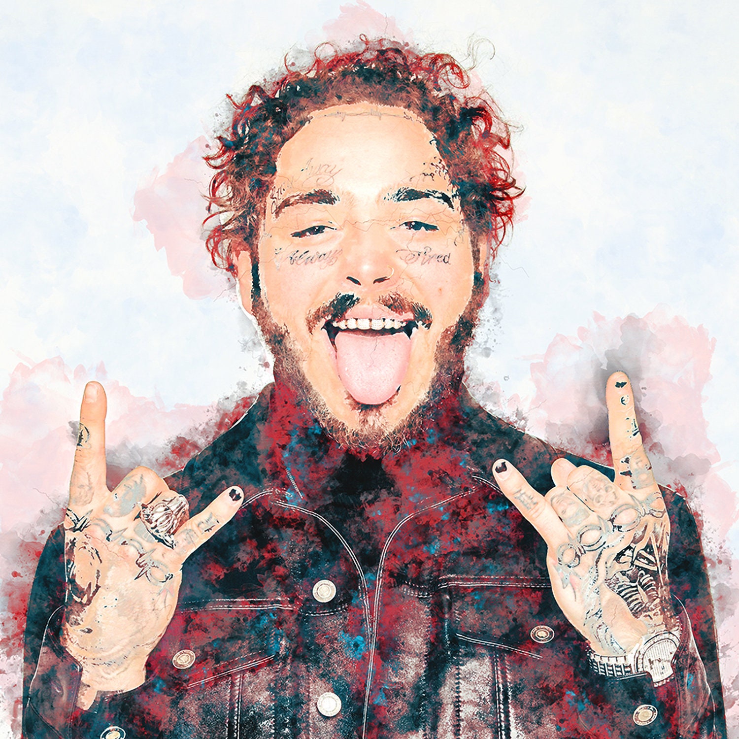 Post Malone Hip Hop Artist, Hip Hop Art Print, Rapper Poster, Wall