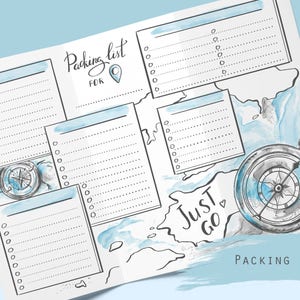 Travel Packing List Template,Printable PDF Checklist Planner , Cruise, –  Bagail