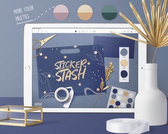 Digital Sticker Book Blank sticker album with links Digital notebook Ipad planner Storage for Washi tapes Functional Journal stickers