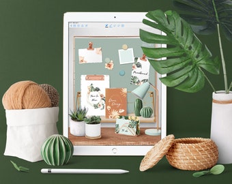 Tropical Digital planner Monthly Weekly Daily pages Diary To do list Vision board Undated Personalized planner Goodnotes  Ipad planner