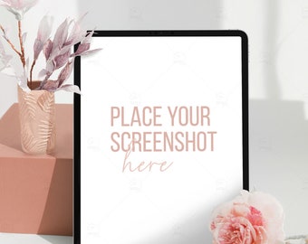 Ipad Mockup Branding Instagram template Editable Front view Mock up Scene creator PSD Desktop Flat lay Mockup Styled stock photo