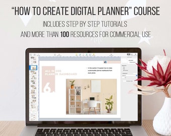 How to create Digital planner Tutorials Step by step Guide DIY Commercial use PNG Keynote template Sell items on Etsy Custom