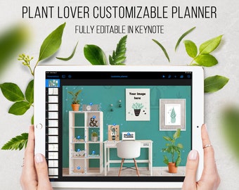 Digital planner Customizable Keynote template Undated Monthly Daily planner DIY notebook Plant lover gift Personalized Ipad planner