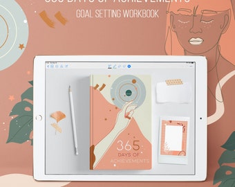 365 days of Achievements Daily Digital goal planner Writing journal Goal setting Workbook Goal  tracker Productivity Success planner