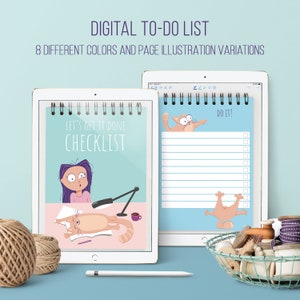 Checklist Digital journal Planner for Goodnotes Productivity planner, Project planner, Day planner, Goal planner, Project to do list