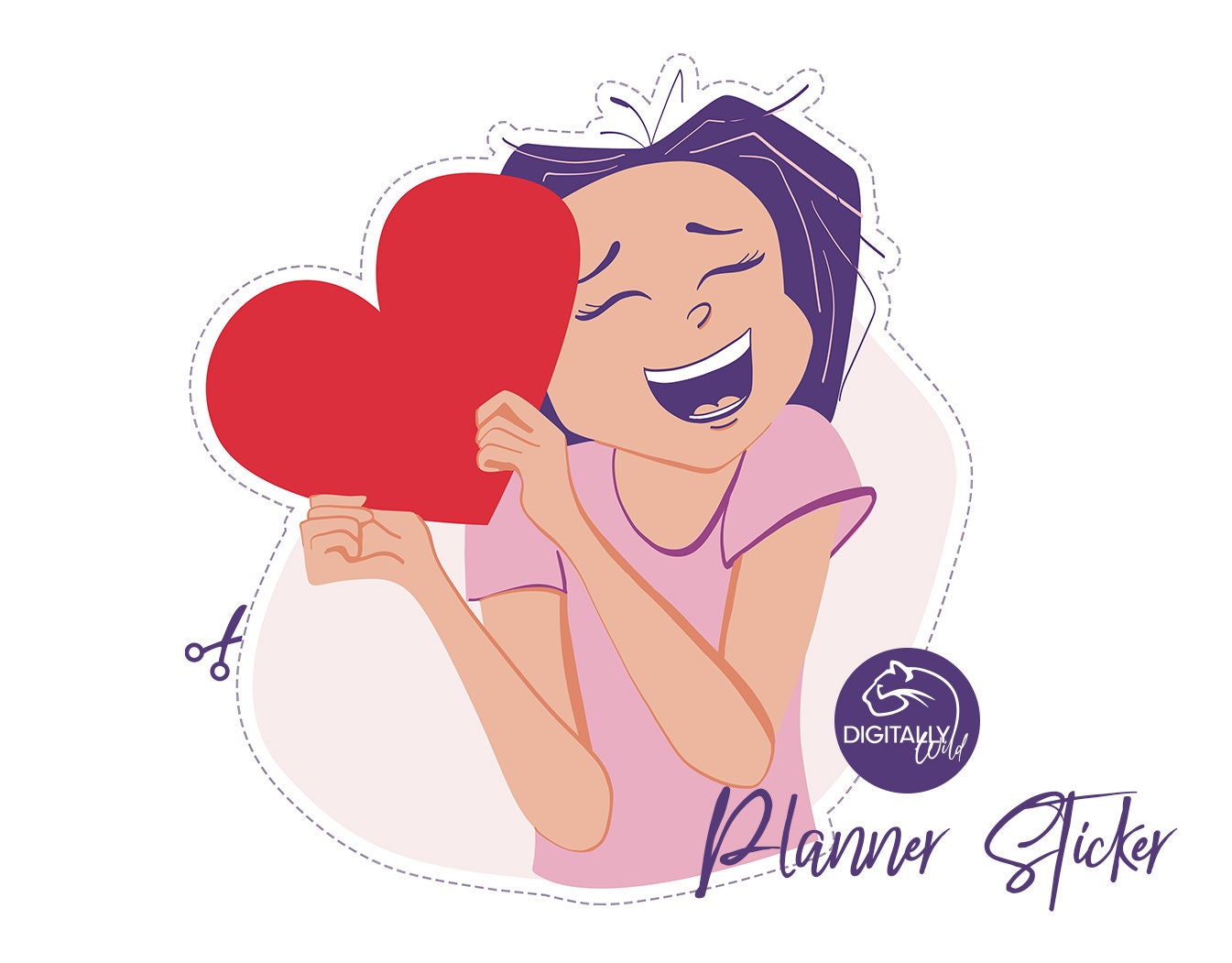 Love Happy Mood Planner Stickers Printable Heart Sticker With | Etsy