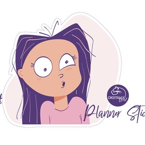 Confused Emotion Planner stickers Mood tracking Face stickers Planner girl Journal stickers Imprimable Erin condren Cute Kawaii stickers