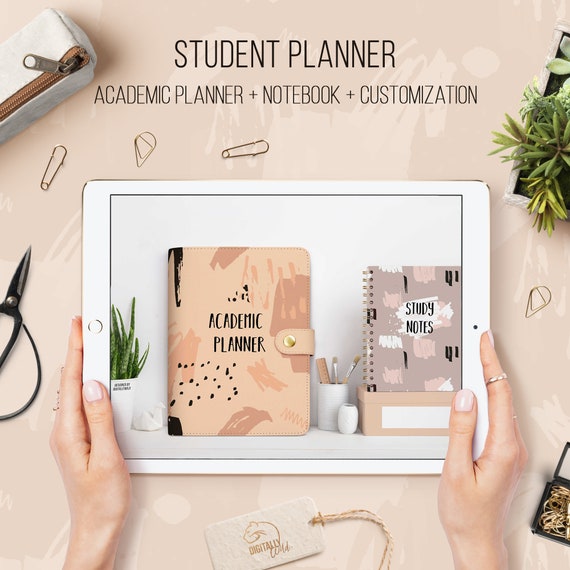 Student Digital planner Academic College planner Monthly/ weekly Undated planner Digital notebook Customizable Project school planner
