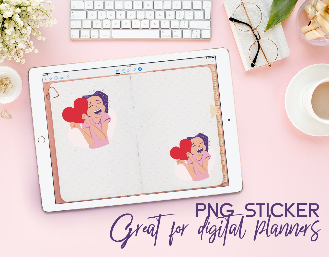 Love Happy Mood Planner Stickers Printable Heart Sticker With | Etsy