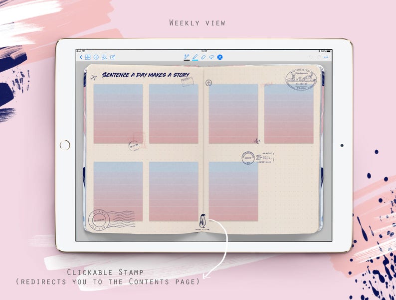 Digital bullet journal for Goodnotes Ipad Travel diary Digital Etsy