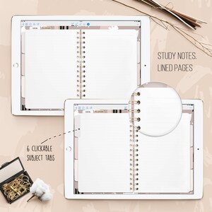 Student Digital planner Academic College planner Monthly/ weekly Undated planner Digital notebook Customizable Project school planner image 7