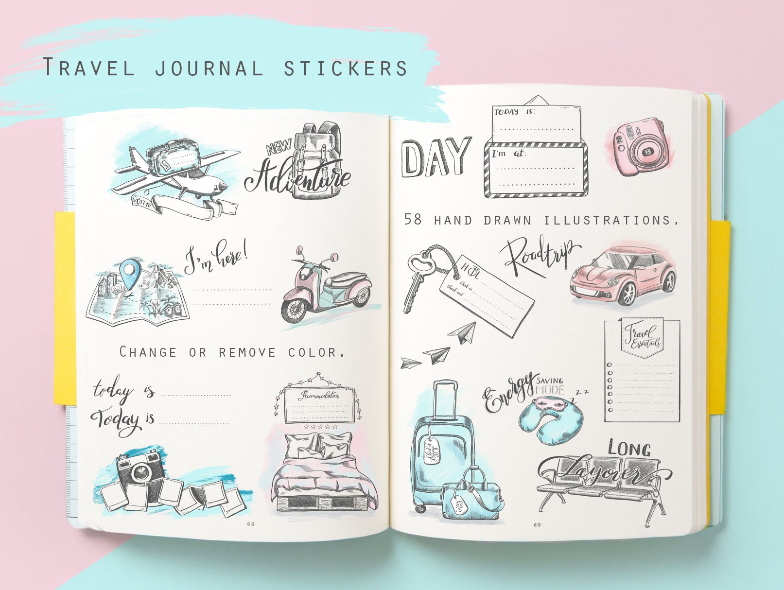 stickers travel journal