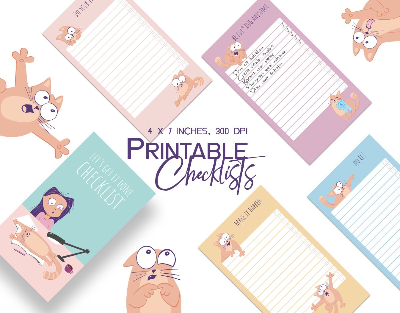 printable checklist to do list daily planner project to do etsy