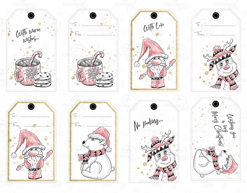 Christmas Gift Tags Printable Personalized Holiday Tags DIY - Etsy