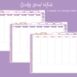 Digital planner for Goodnotes with Bonus stickers Custom Undated iPad planner with Weekly Monthly spread Daily page Project planner image 5