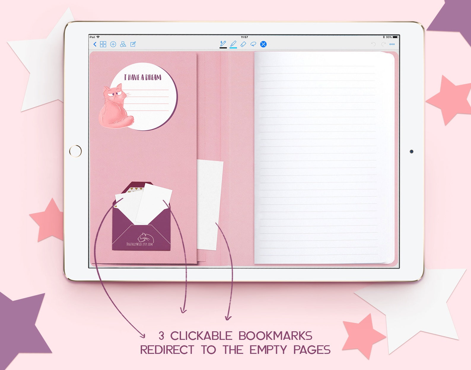 Digital lined notebook Goodnotes Student notebook Digital Etsy