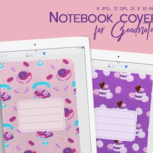 8 Notebook covers for Goodnotes Digital planner Binder cover Macaroons Subject covers for Ipad planner or Bullet journal