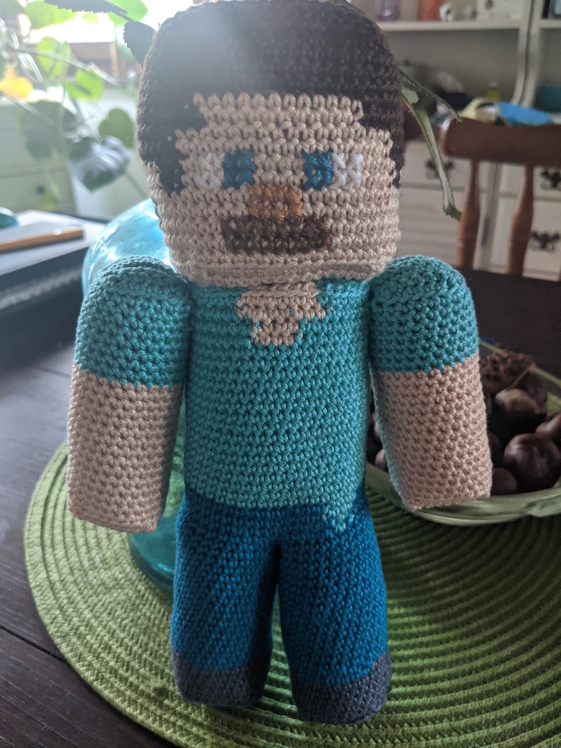 Minecraft Inspired Steve Crochet Amigurumi - Etsy