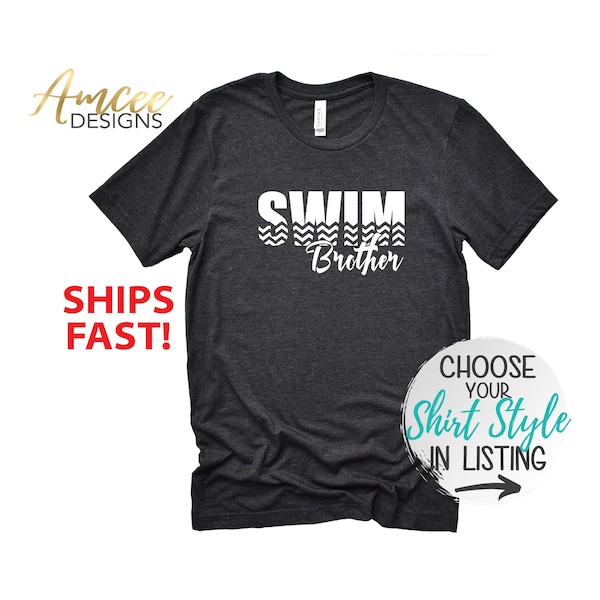 Swim Brother, Swimming T-Shirts, Chevron Print, Summer Sports, Swim Meet shirts, More Styles / Tanks, Kids, & Unisex Adult Tees XS-4XL